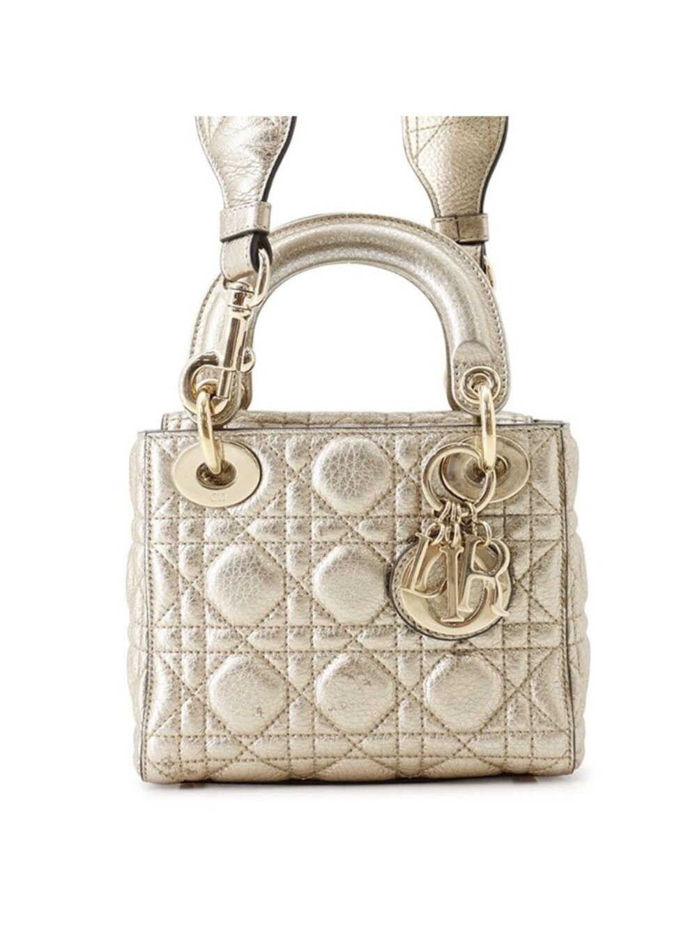 Dior Lady Dior Mini Cannage Leather 2-Way Shoulder Bag